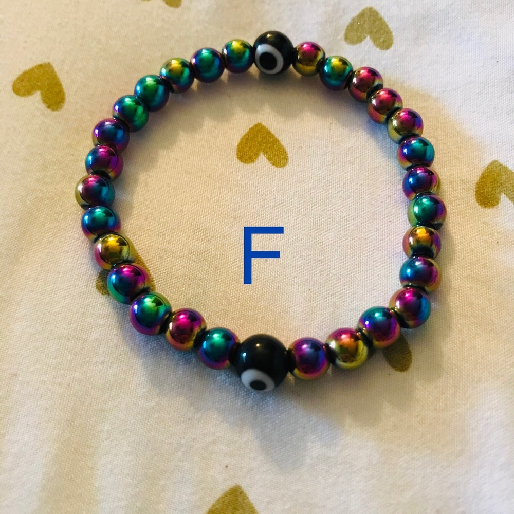 F. Evil Eye Blessed and Beaded Bracelet